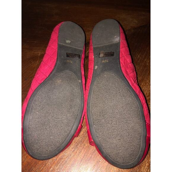 Guess Red Preppy Academia Edgy Artsy Ballet Crystal "G" Logo Flats 7.5 M - Picture 11 of 11